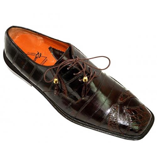 Romano "Twin H" Dark Brown Genuine Crocodile/Eel Shoes